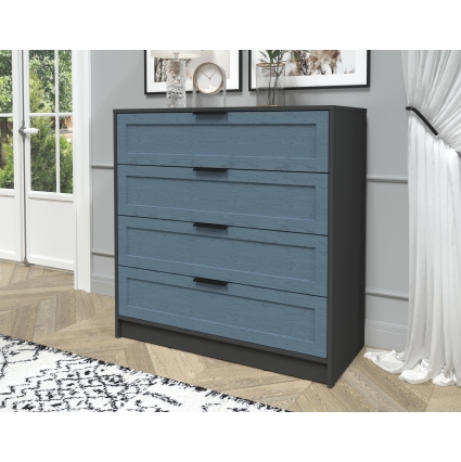 Kомод Тренд КТ-К100 (Антрацит ЛДСП/ Дуб лазурный ЛМДФ) Ш1000 В1020 Г451 Kомод Тренд КТ-К100 (Антрацит ЛДСП/ Дуб лазурный ЛМДФ) Ш1000 В1020 Г451